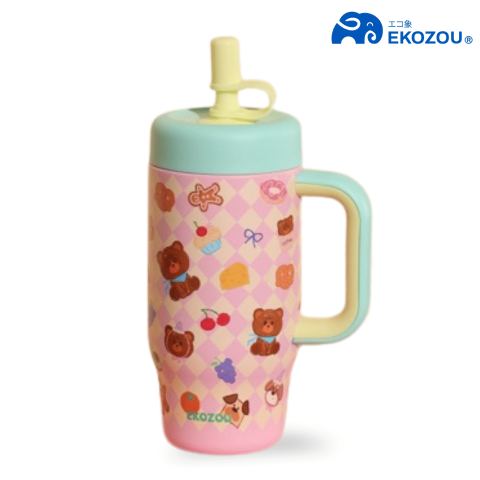 แก้วน้ำเก็บความเย็น เคลือบเซรามิก EKOZOU EKO JOOB SPECIAL ขนาด 550 มล. (TEDDY)_1